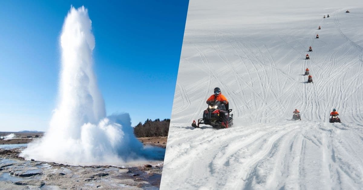 Glacier Snowmobiling & Golden Circle Super Jeep Adventure