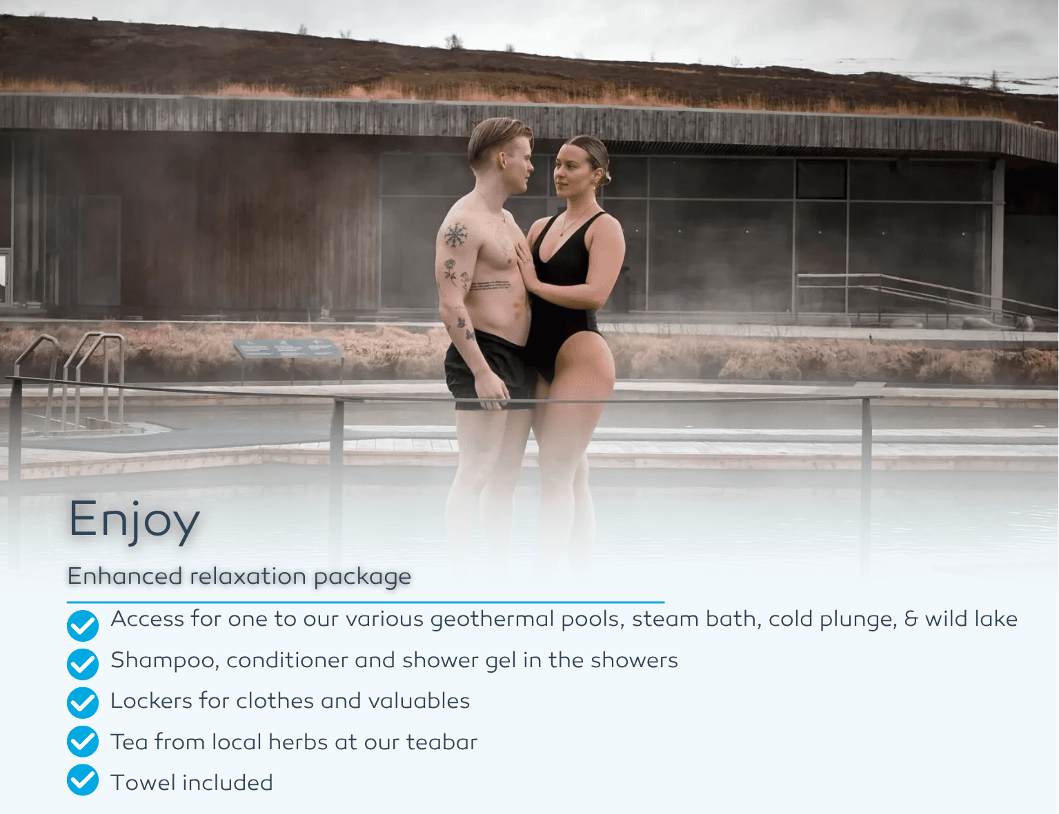 Enjoy - Enhanced relaxation package at Vök Baths - Towel included