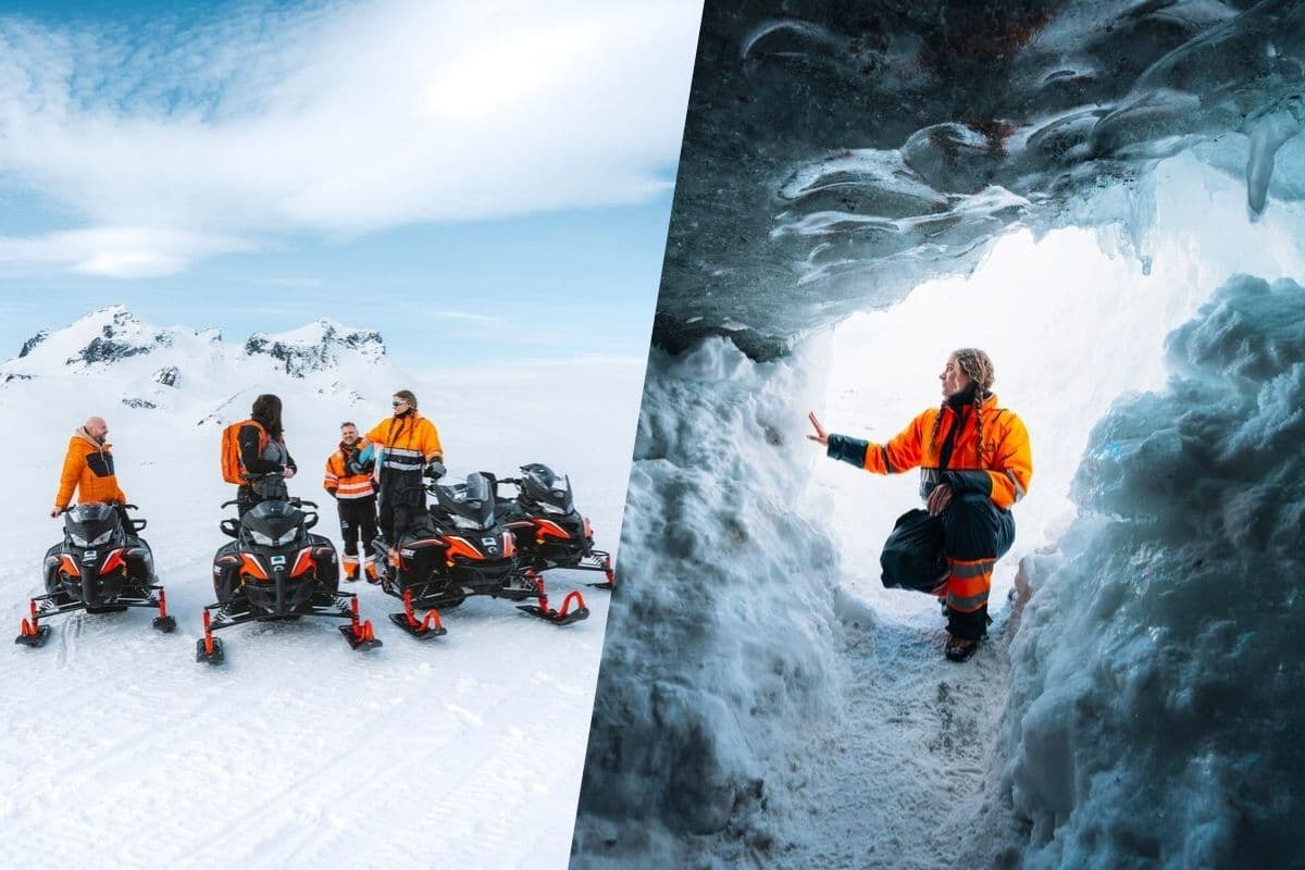 Glacier Snowmobiling & Ice Cave from Geysir Area