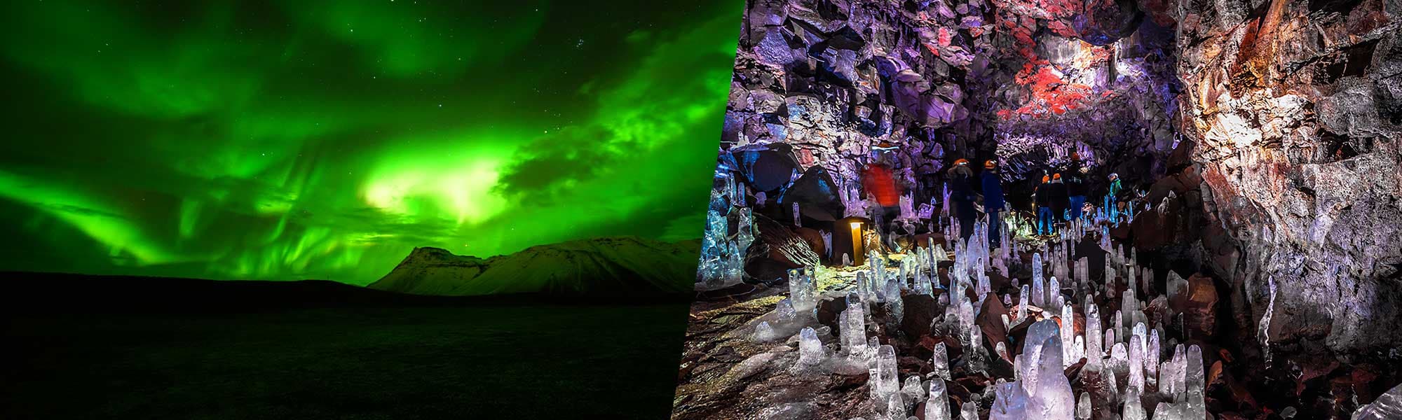 Lava Tunnel Evening Tour & Northern Lights Excursion from Reykjavík