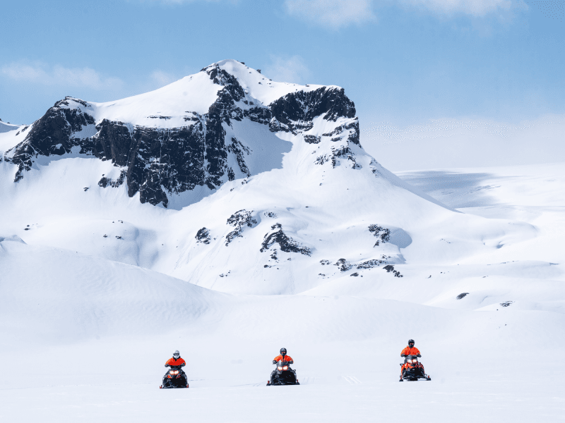 Glacier Snowmobiling & Golden Circle Adventure in a Minibus